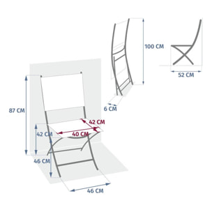 Lot de 4 Chaises de jardin Modula pliables noisette