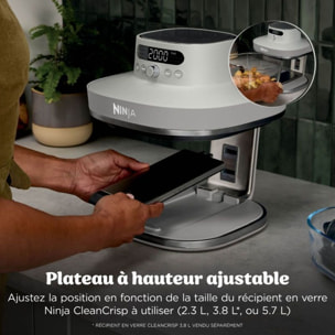 Friteuse sans huile NINJA CRISPi PRO 7-en1, 2 récipients en verre de 5.7 et 2.3L,  AS101EULG beige