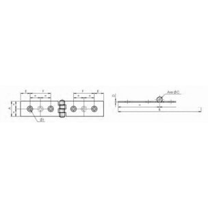 Charnière pour coulisse de lit 1012 MONIN acier décapé 22x100 - 426890