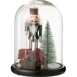 J-Line décoration Cloche Casse-Noisette - verre - rouge/vert foncé - large