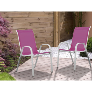 Fauteuil jardin Textilène "Cordoba" - Phoenix - Rose - Lot de 2