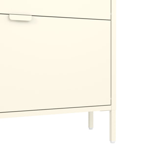 Meuble à chaussures 3 portes en métal blanc MARION