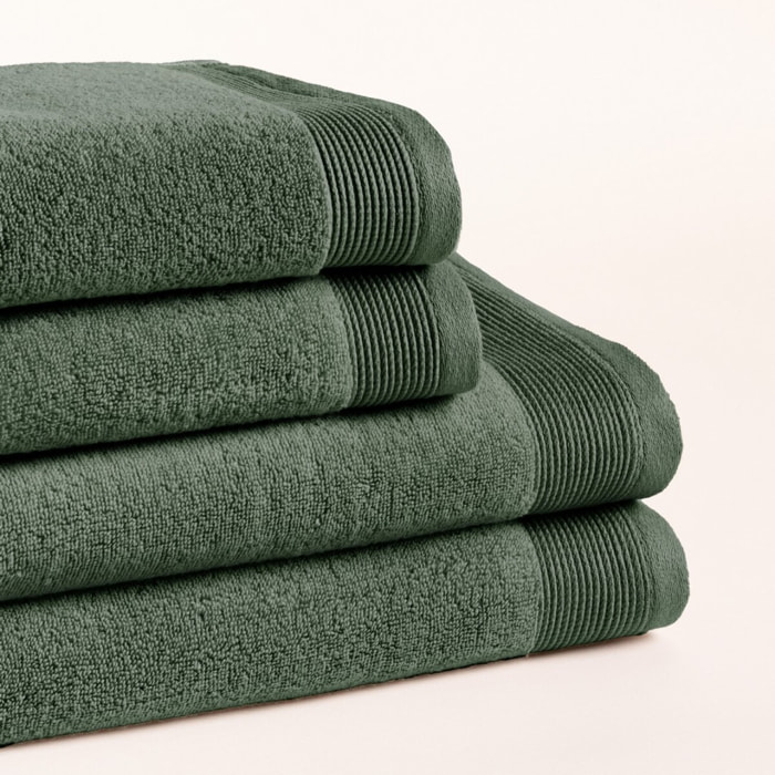 Lot de 4 serviettes Harmony Cypres - Zero Twist - 600 grammes