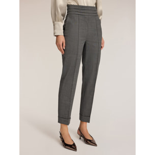 Motivi - Pantaloni sigaretta con impunture - Grigio