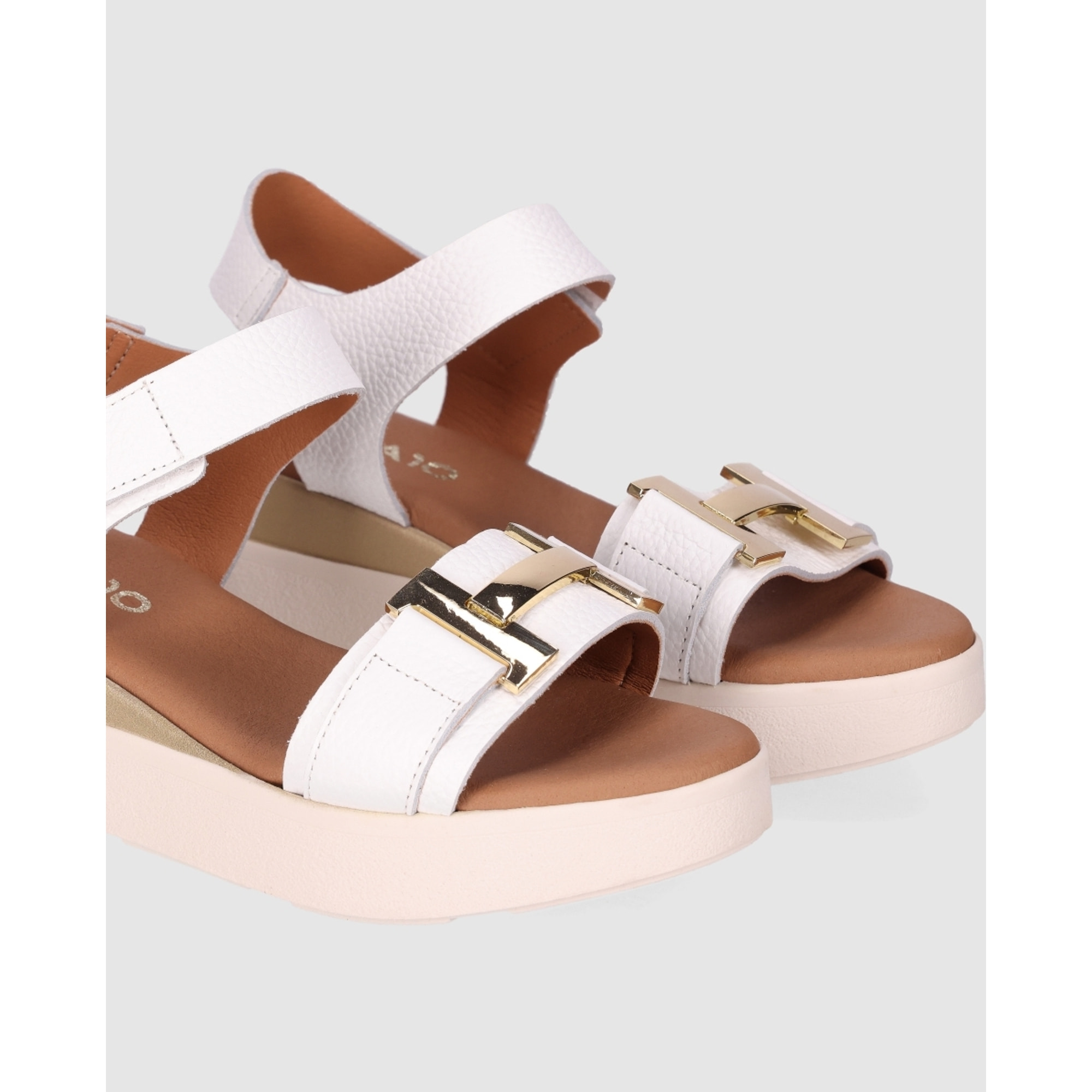Sandalias de Piel - Blanco - Tacón: 4 cm
