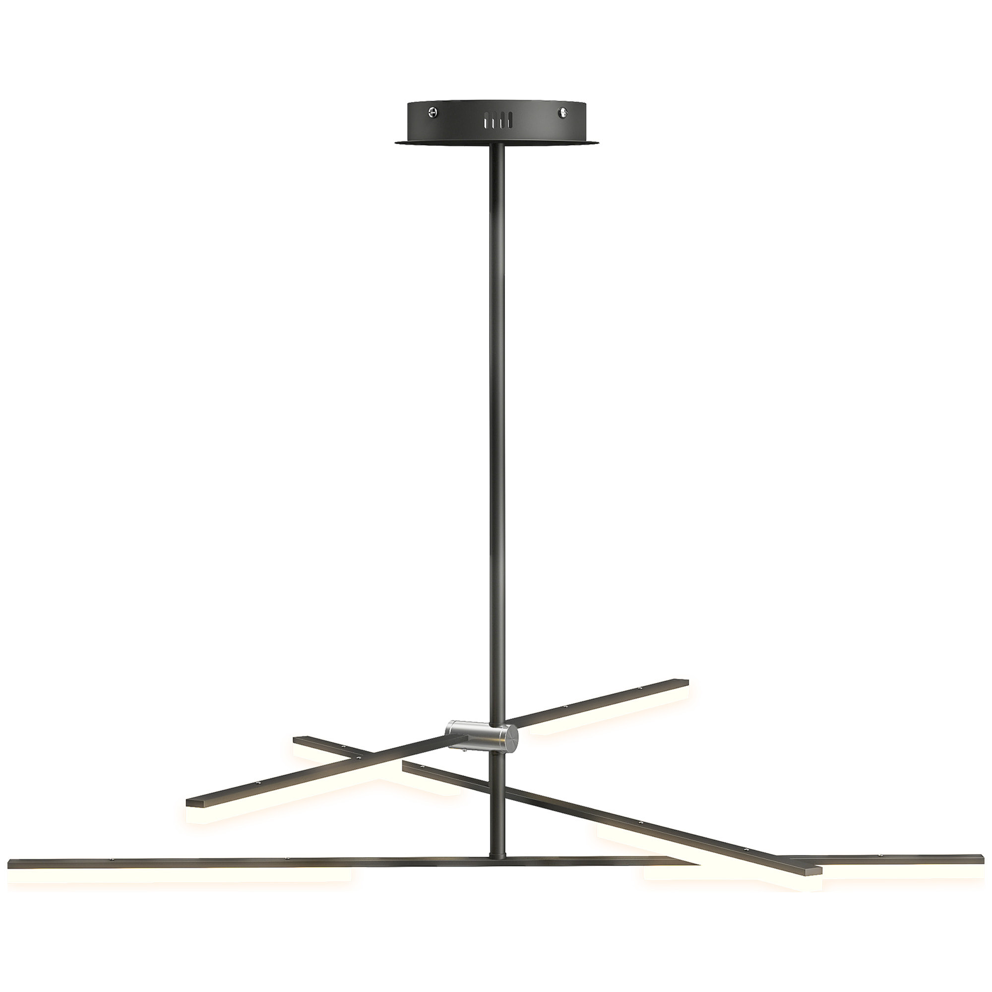 Lámpara Colgante Moderna, Lámpara de Techo LED con Ángulo de Luz Ajustable, Pantalla de Acrílico, Iluminación para Dormitorio, Comedor, Cocina, Salón, Restaurante, Negro