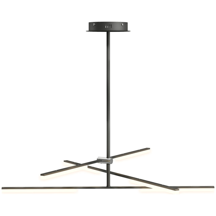 Lámpara Colgante Moderna, Lámpara de Techo LED con Ángulo de Luz Ajustable, Pantalla de Acrílico, Iluminación para Dormitorio, Comedor, Cocina, Salón, Restaurante, Negro