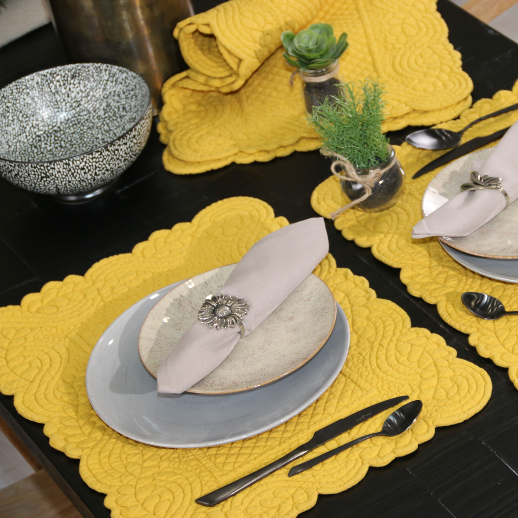 Set de table morphée miel - Jaune