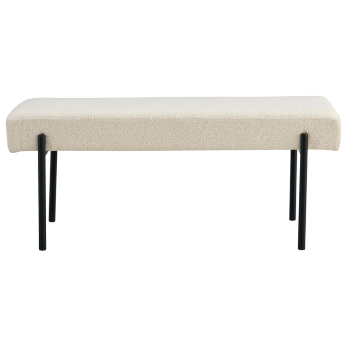 Romeo - banc - tissu bouclette - 100 cm - Blanc