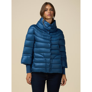 Oltre - Hooded down jacket with sleeves - Azul