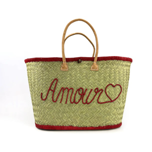 Panier artisanal de Madagascar - Amour GM Rouge