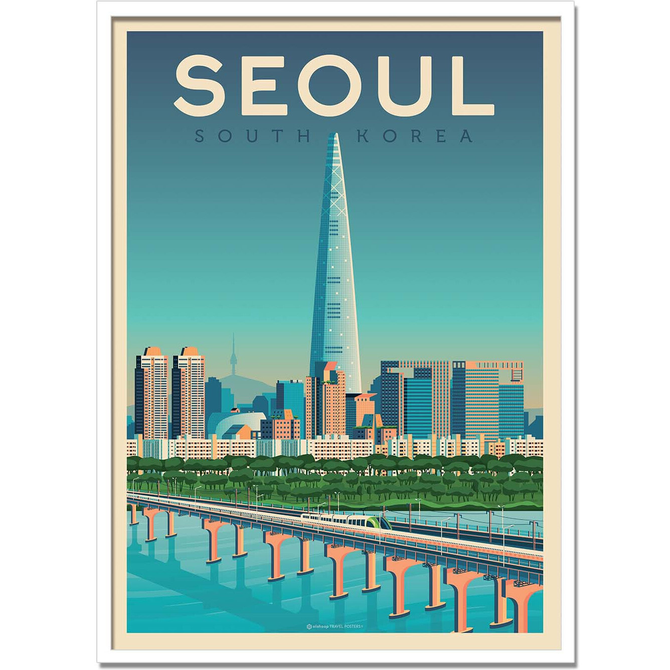 Affiche - Seoul - Olahoop Travel Posters
