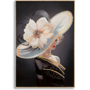 DIPINTO SU TELA LACCATO WIEN HAT -A- C/CORNICE CM 62X4X92