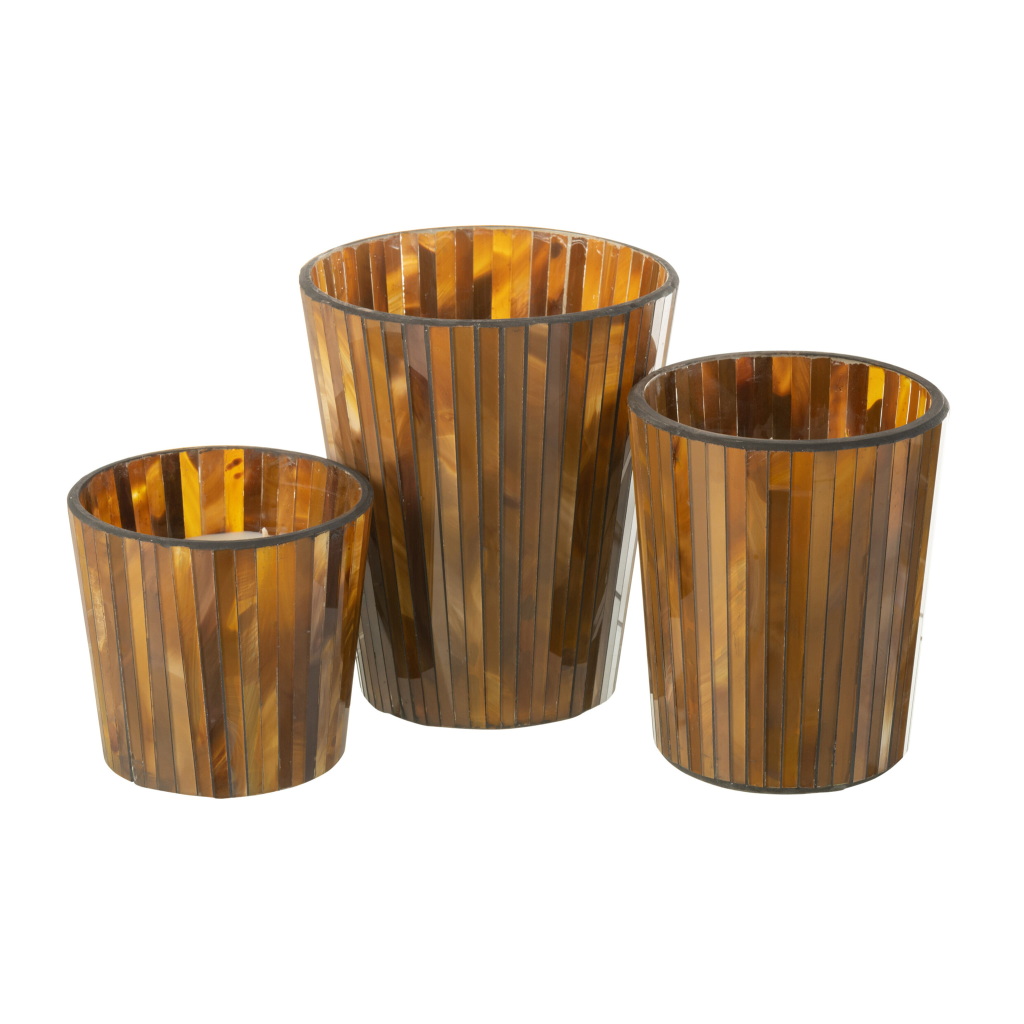 J-Line bougie parfumée Noa - Zesty Sunburst - verre - ocre - large - 60H