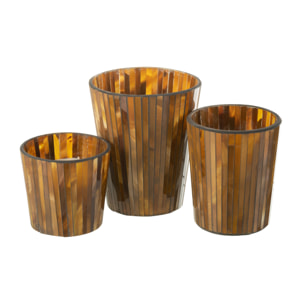 J-Line bougie parfumée Noa - Zesty Sunburst - verre - ocre - large - 60H