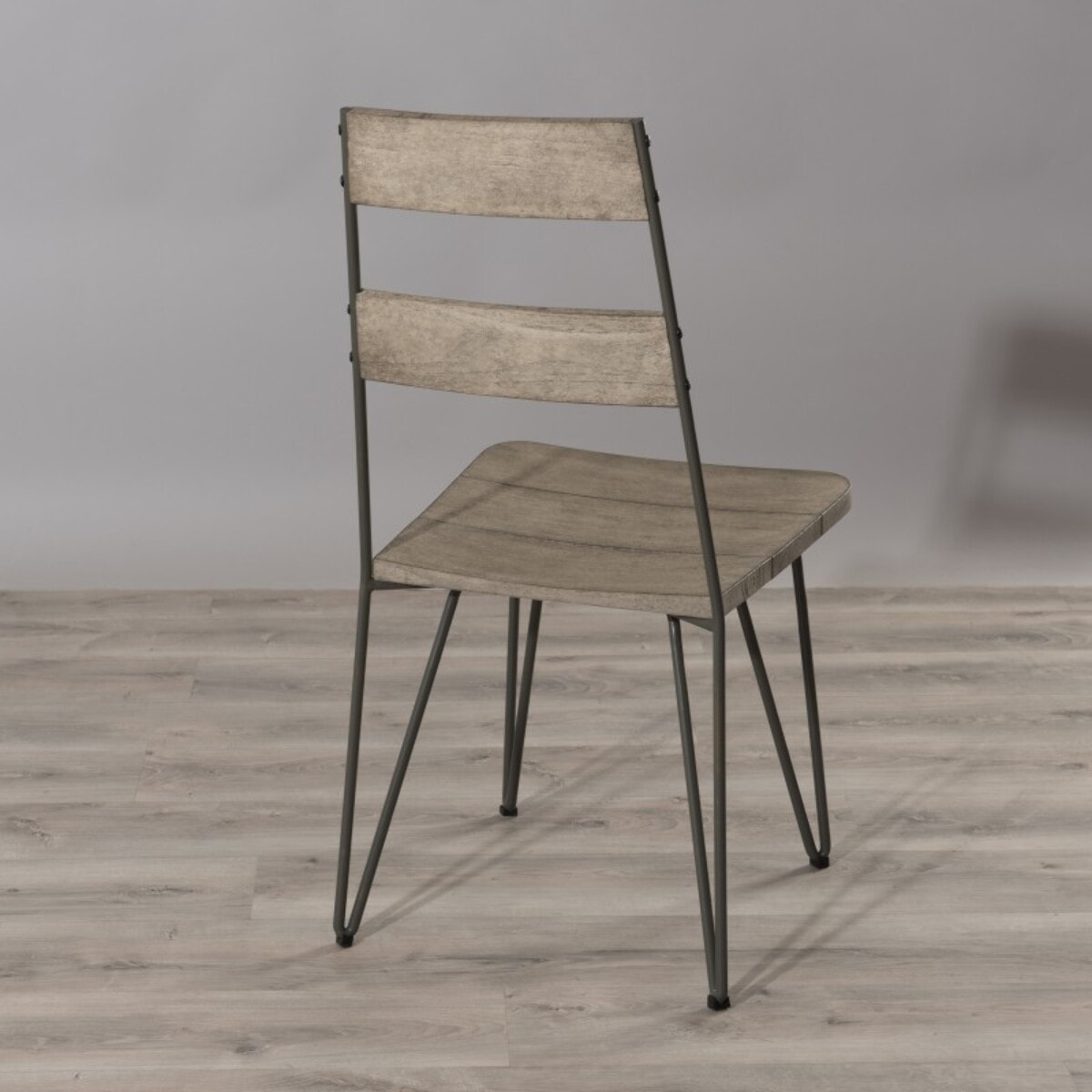 EMILE - Lot de 2 chaises scandi bois et métal EMILE