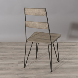 EMILE - Lot de 2 chaises scandi bois et métal EMILE
