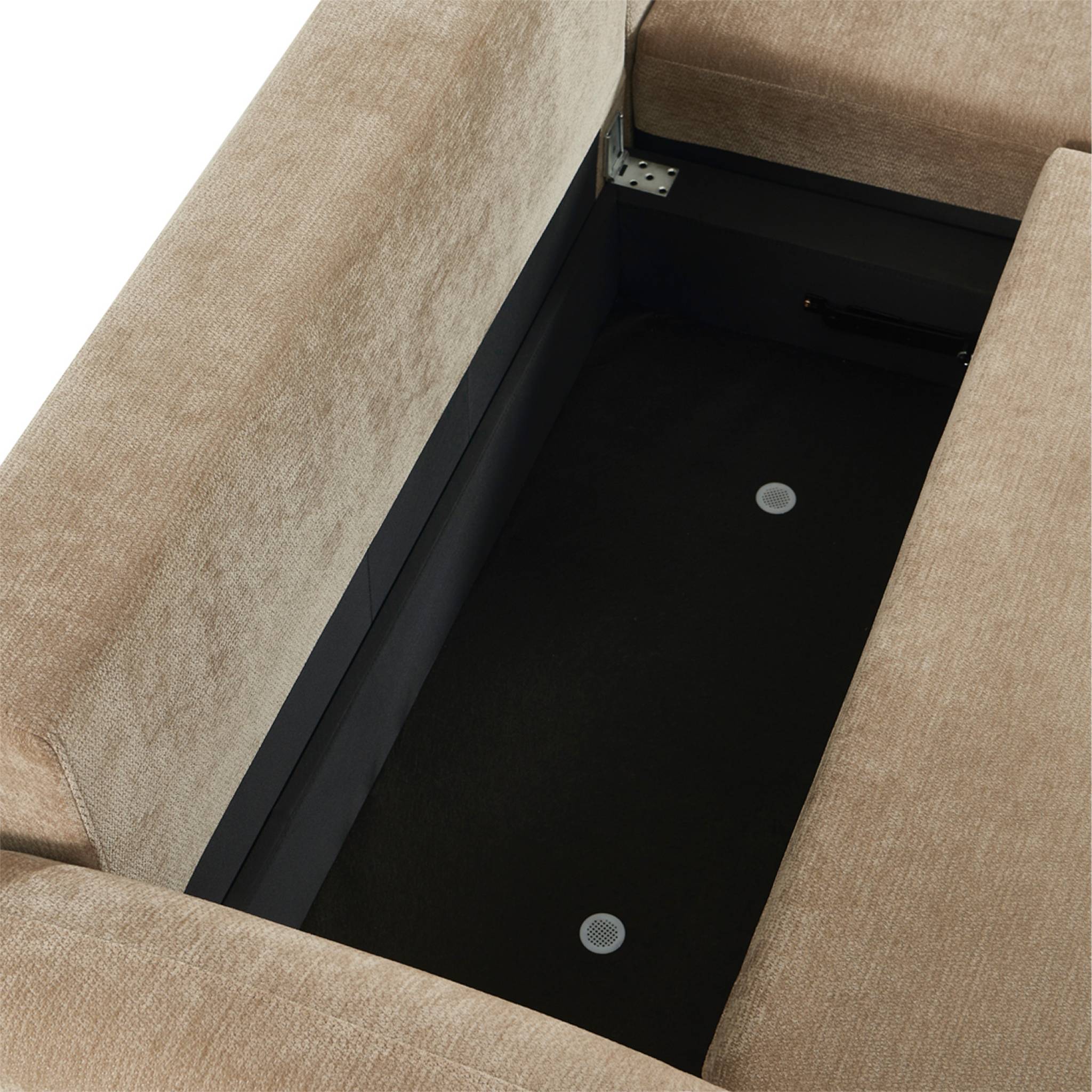 Canapé d'angle réversible convertible 3 places tissu avec coffre NOUMA