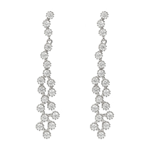 Orecchini Pendenti a Filo con Punti Luce in Cubic Zirconia in Argento 925