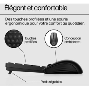 Clavier + Souris HP 650 Noir sans fil