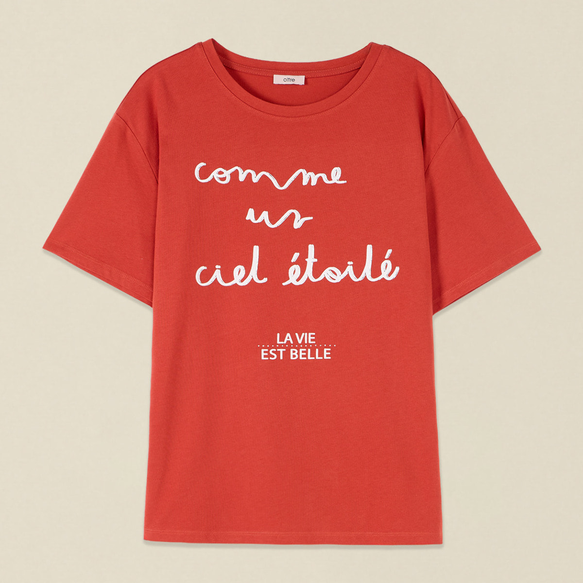 Oltre - T-shirt con stampa lettering - Arancione