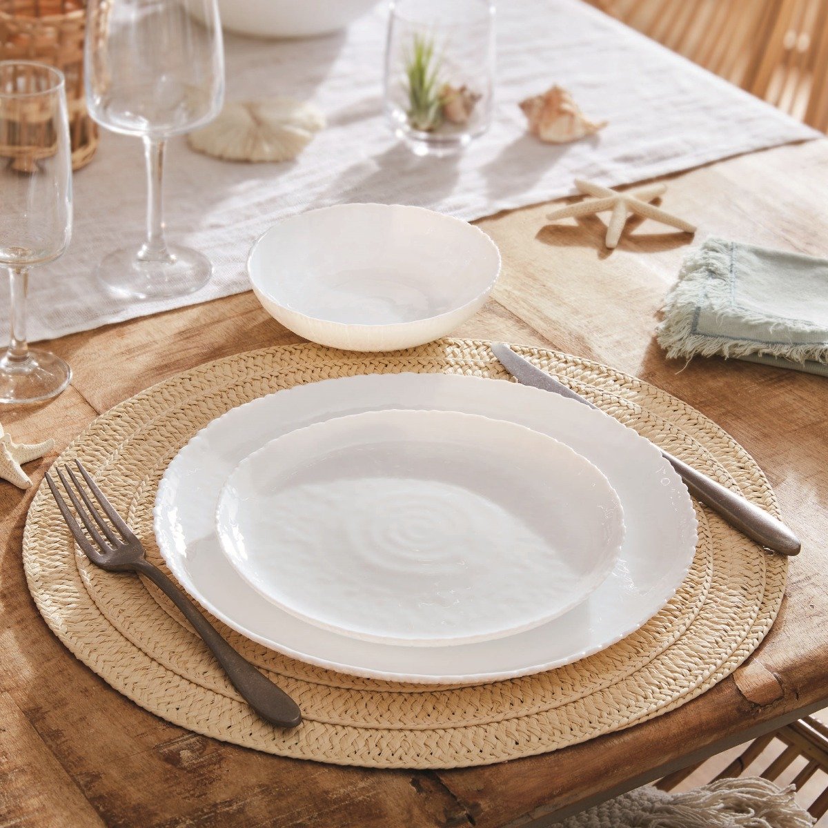 Set de platos 25 piezas Ammonite blanco - Luminarc