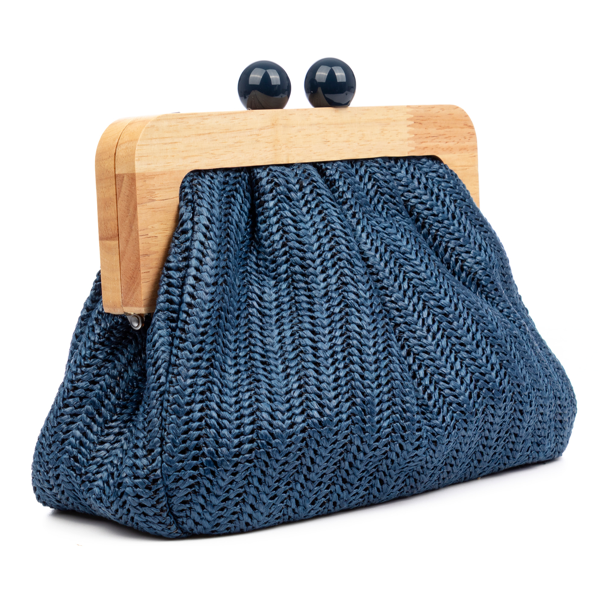 Benestare Bolso bandolera Mujer. Tela con detalles de madera natural y piel sintética.