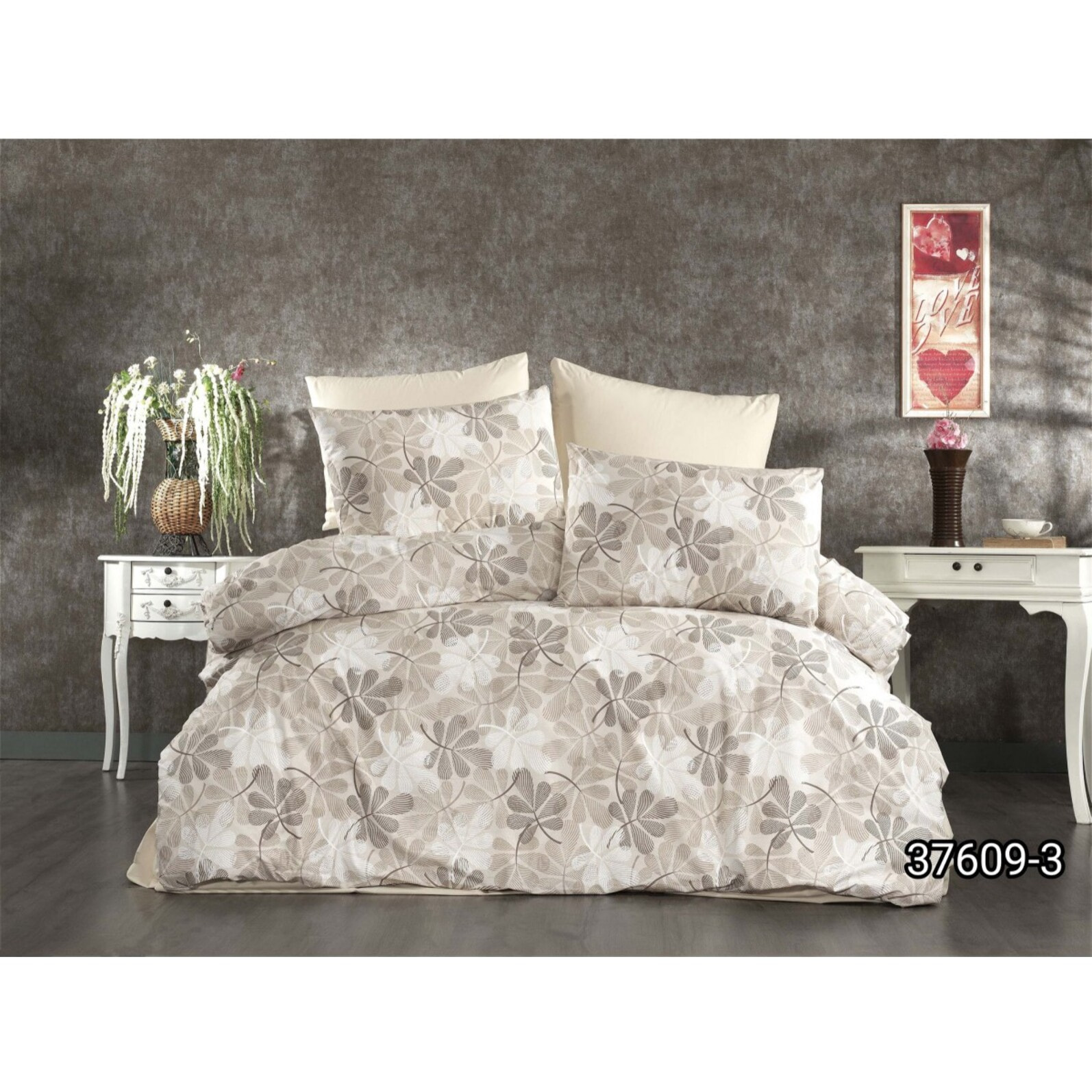 Parure housse de couette et taie(s) d'oreiller coton imprimé