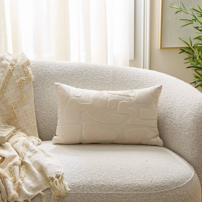 Coussin Delor 30x50cm blanc