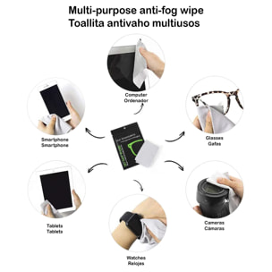 5 pz. Panno antiappannamento per occhiali, lenti, schermi. Panno riutilizzabile.