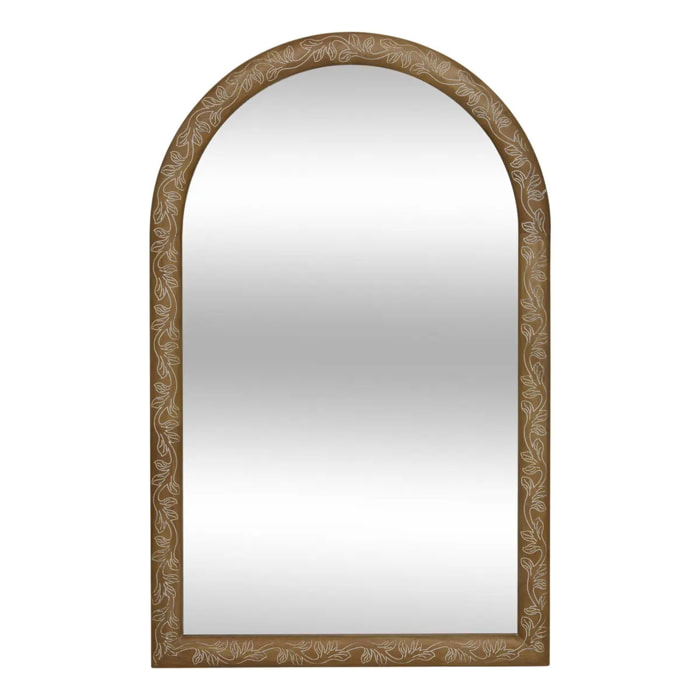 Miroir Ethel marron bois gravé 118x74cm