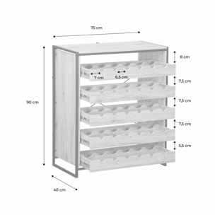 Etagères range bouteilles. Loft. 5 tiroirs. 5 étagères L 75 CM x l 40 CM x H 90 CM