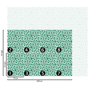 Carta da Parati Geometrica Verde