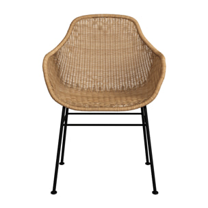 Chaise en résine tressée naturelle (lot de 2) - Carmela