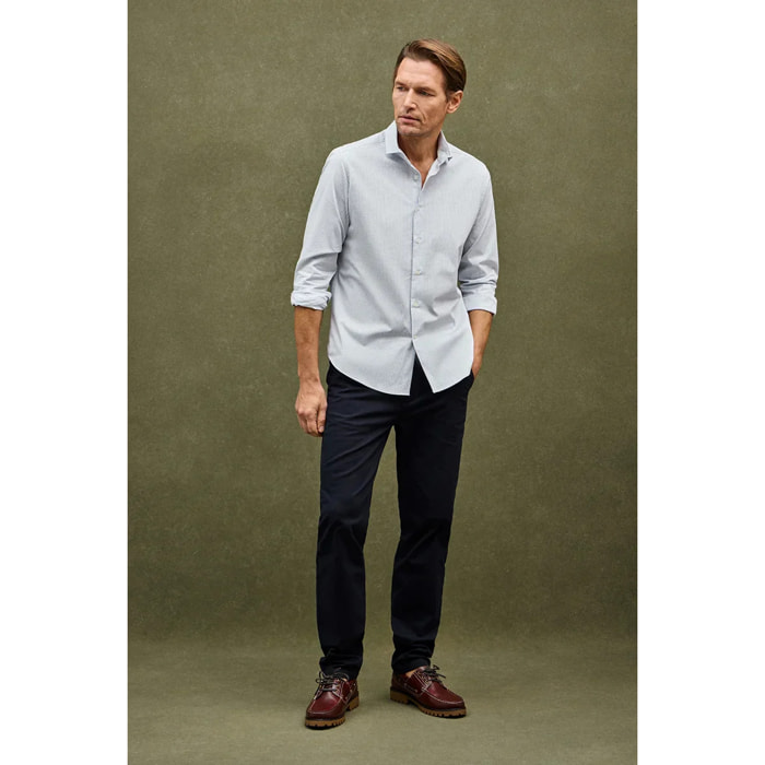 Camisa vichy azul claro de corte slim con logo Rigby Go