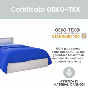 Intrecci Parure Copripiumino Bicolore 100% Cotone 200x240, Piazza e Mezza