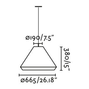 SAIGON OUT C70 Lampe suspension vert olive cone cap