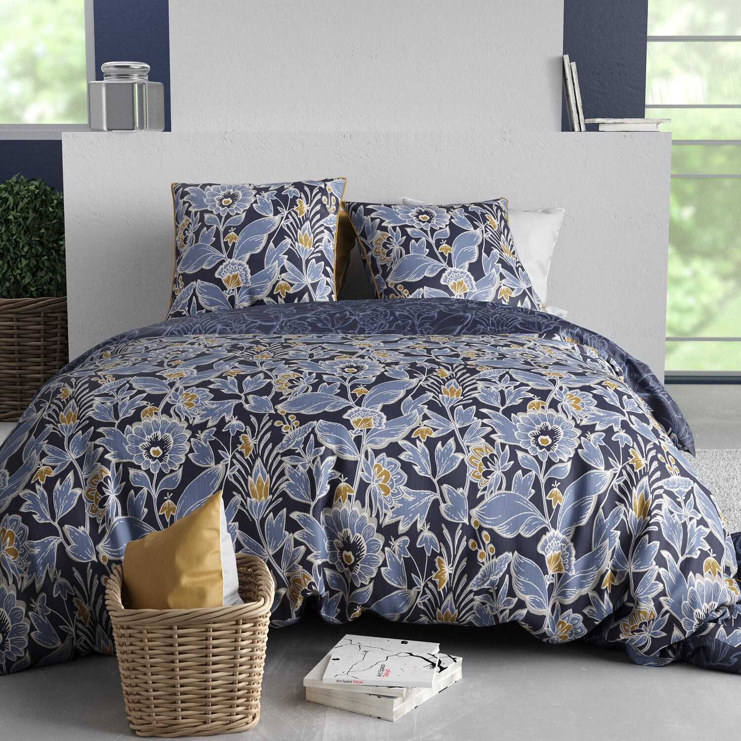 Parure housse de couette 3pcs 100% coton 57 fils penelope