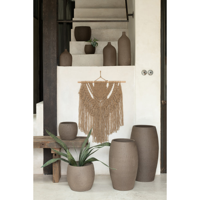 J-Line cache-pot Enya - céramique - marron - medium - Ø 24 cm