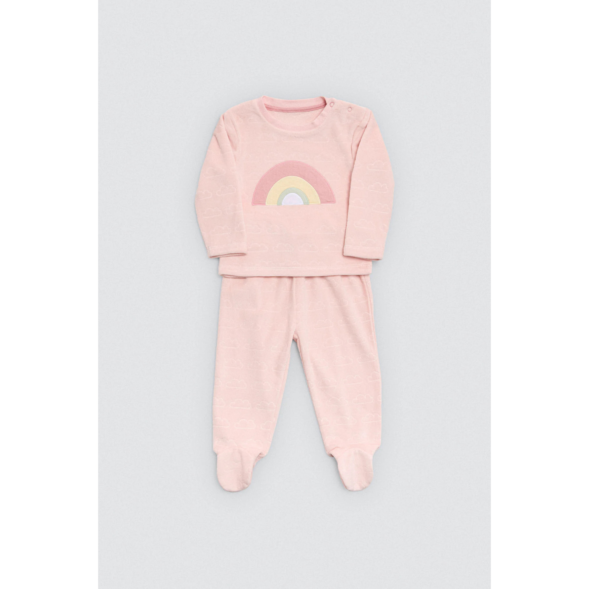 Completo neonato a maniche lunghe rosa Rainbowland