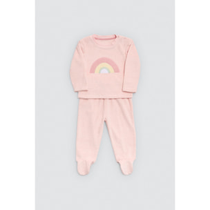 Completo neonato a maniche lunghe rosa Rainbowland