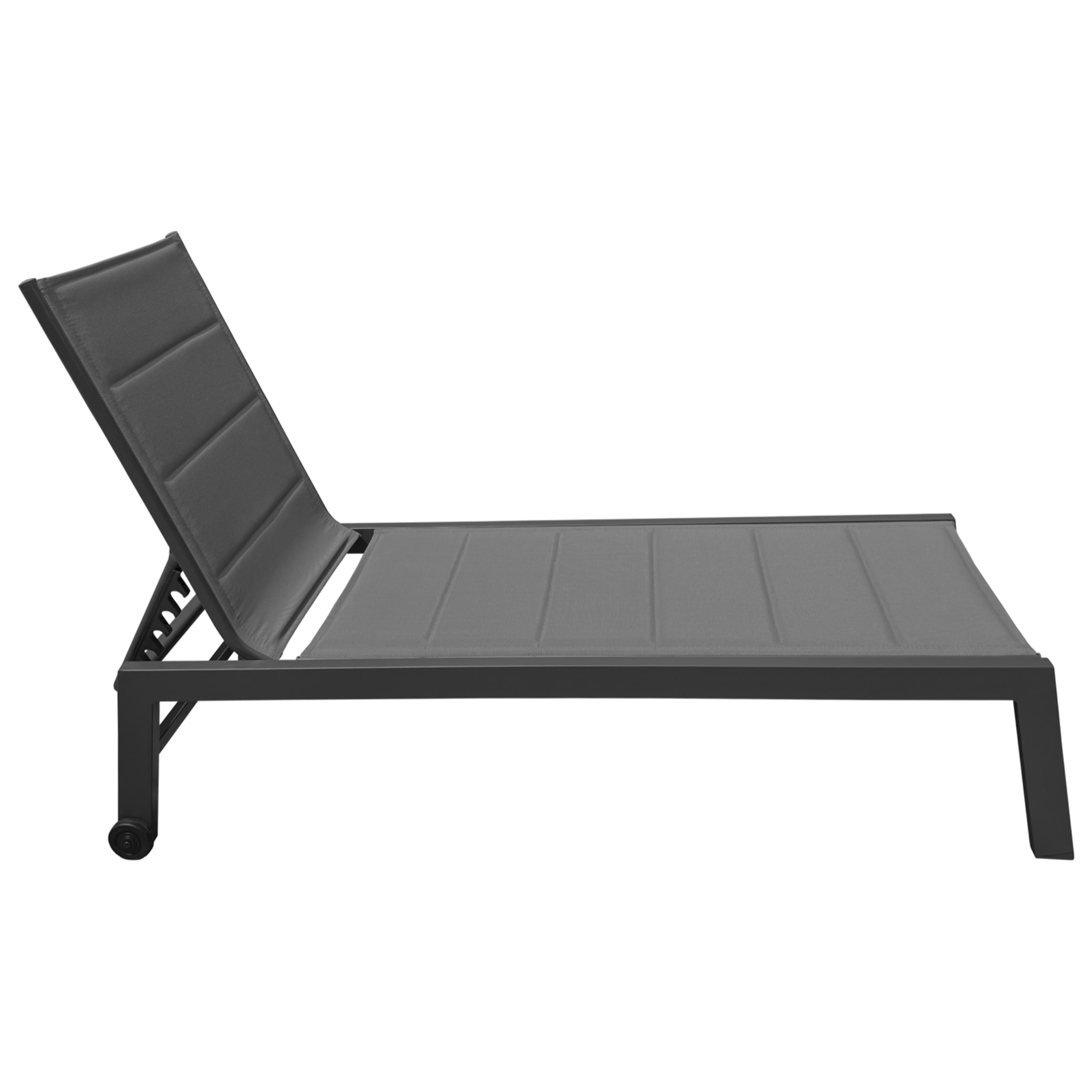Set bain de soleil et table d'appoint BARBADOS en textilène gris - aluminium gris anthracite