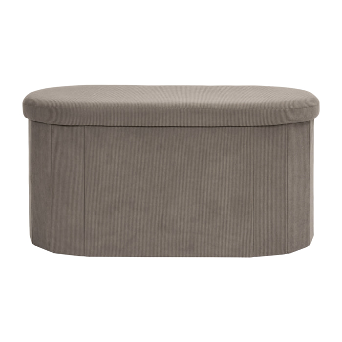 Coffre Banc Pliable - HOME DECO FACTORY - Jules - Tissu Côtelé - Marron