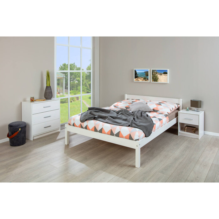 Letto singolo una piazza e mezza, 210 x 70 x 148, Bianco