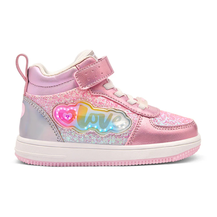 Sneakers luminose stile stivaletto da bambina