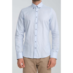 Camicia Uomo Botton Down Slim Oxford unito Celeste