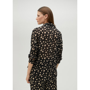 Camicia nera a pois