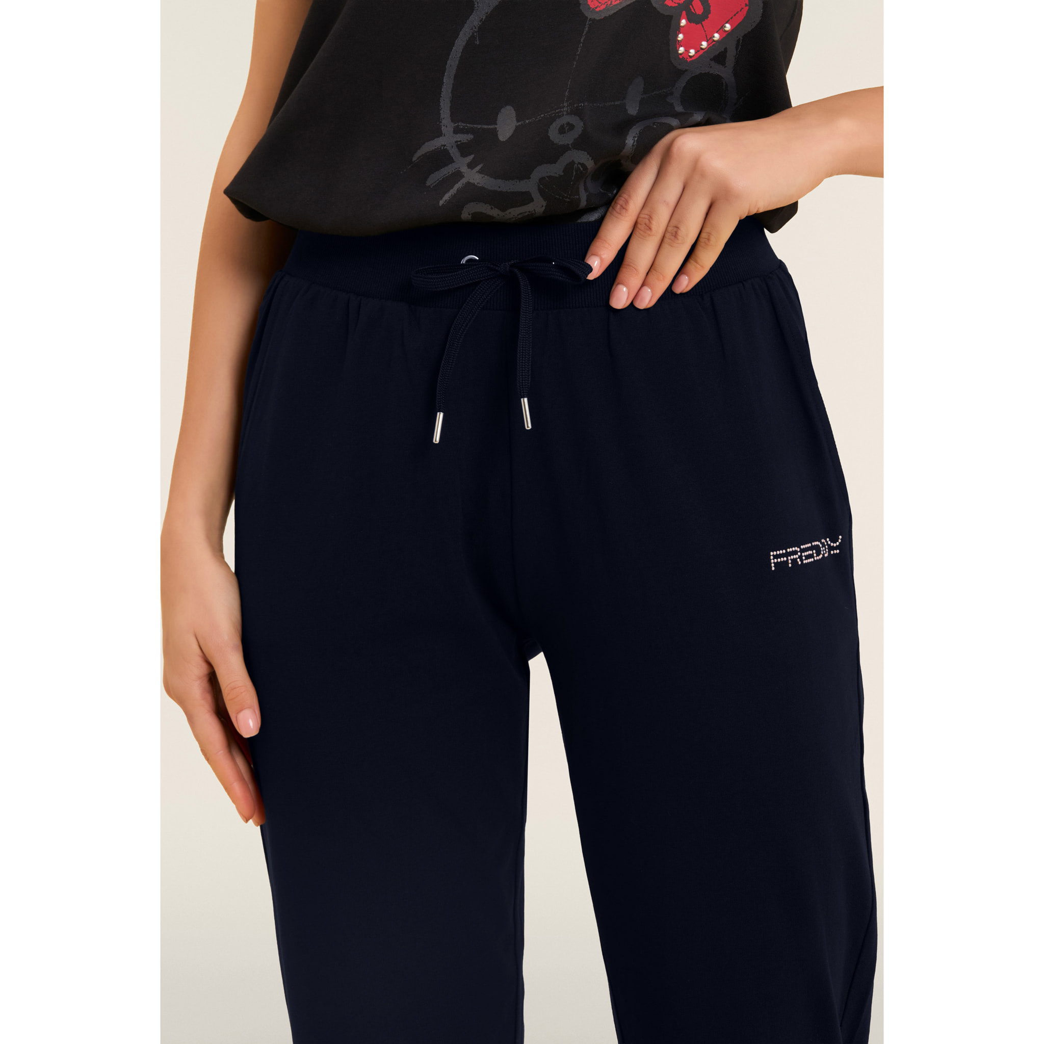 Pantaloni Sportivi Regular con Vita in Costina e Logo FREDDY