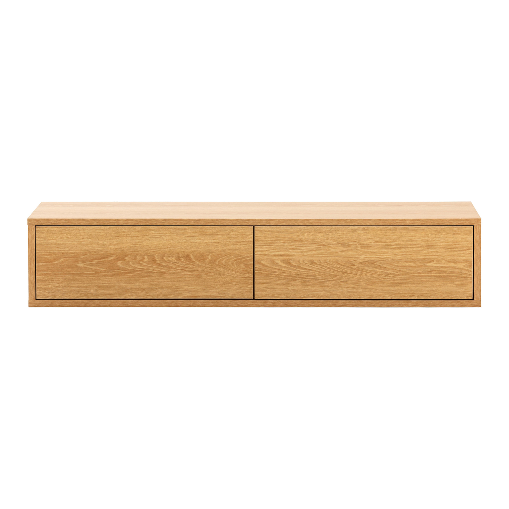 Mesa consola suspendida Auri 2 cajones efecto Roble