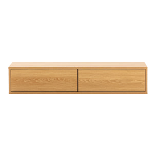 Mesa consola suspendida Auri 2 cajones efecto Roble